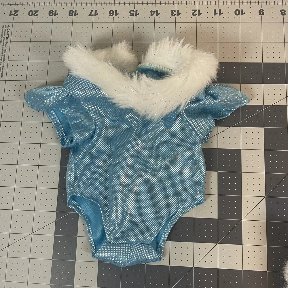 Build A Bear Pink and Blue Ice Skating Outfits With Ear Muffs Baton Lot of‎ 2